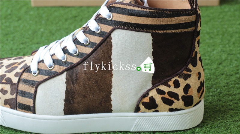 Christian Louboutin Flat Sneaker High Top Leopard Furs